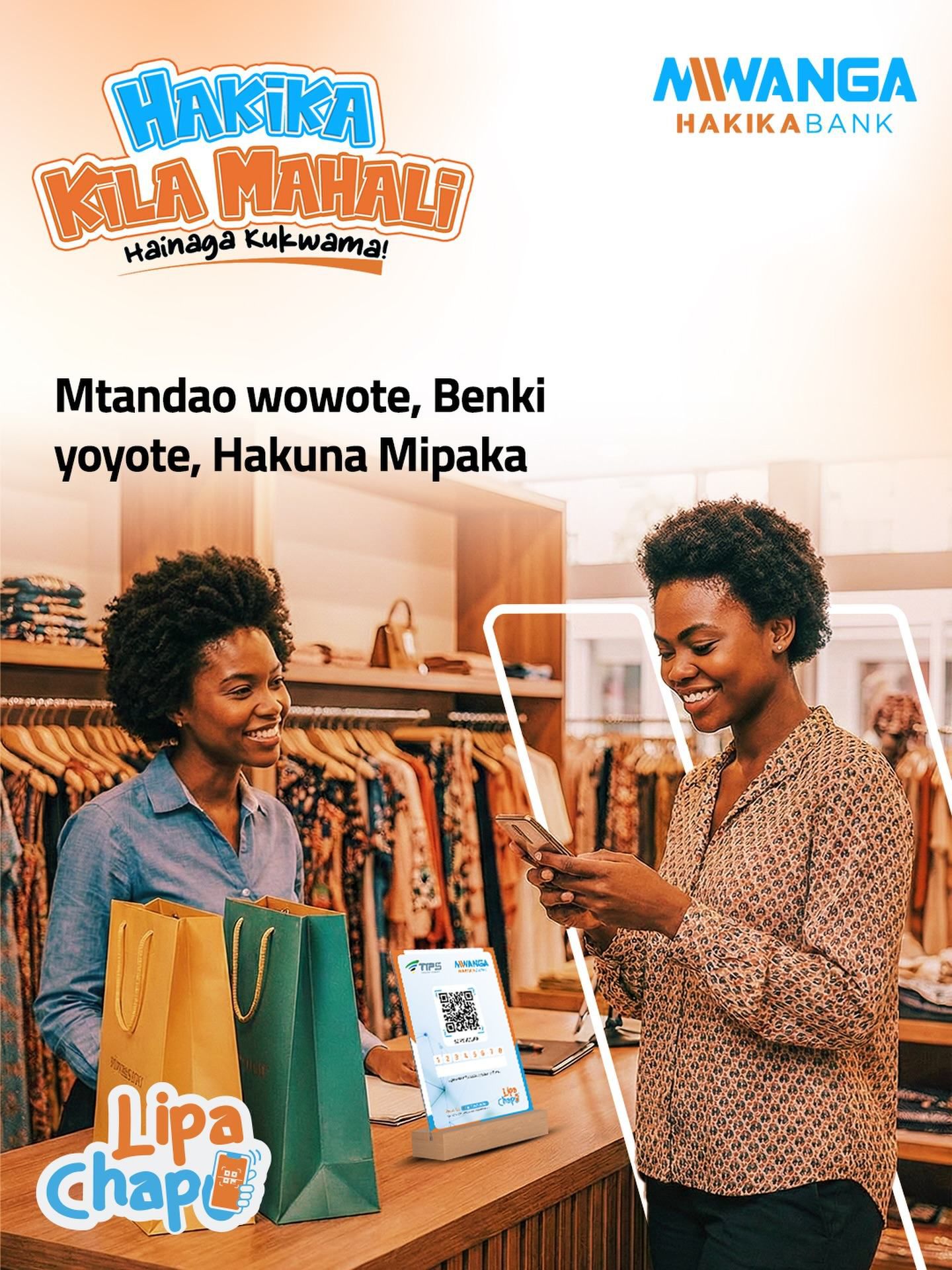 Customers using Mwanga Hakika Bank payment services